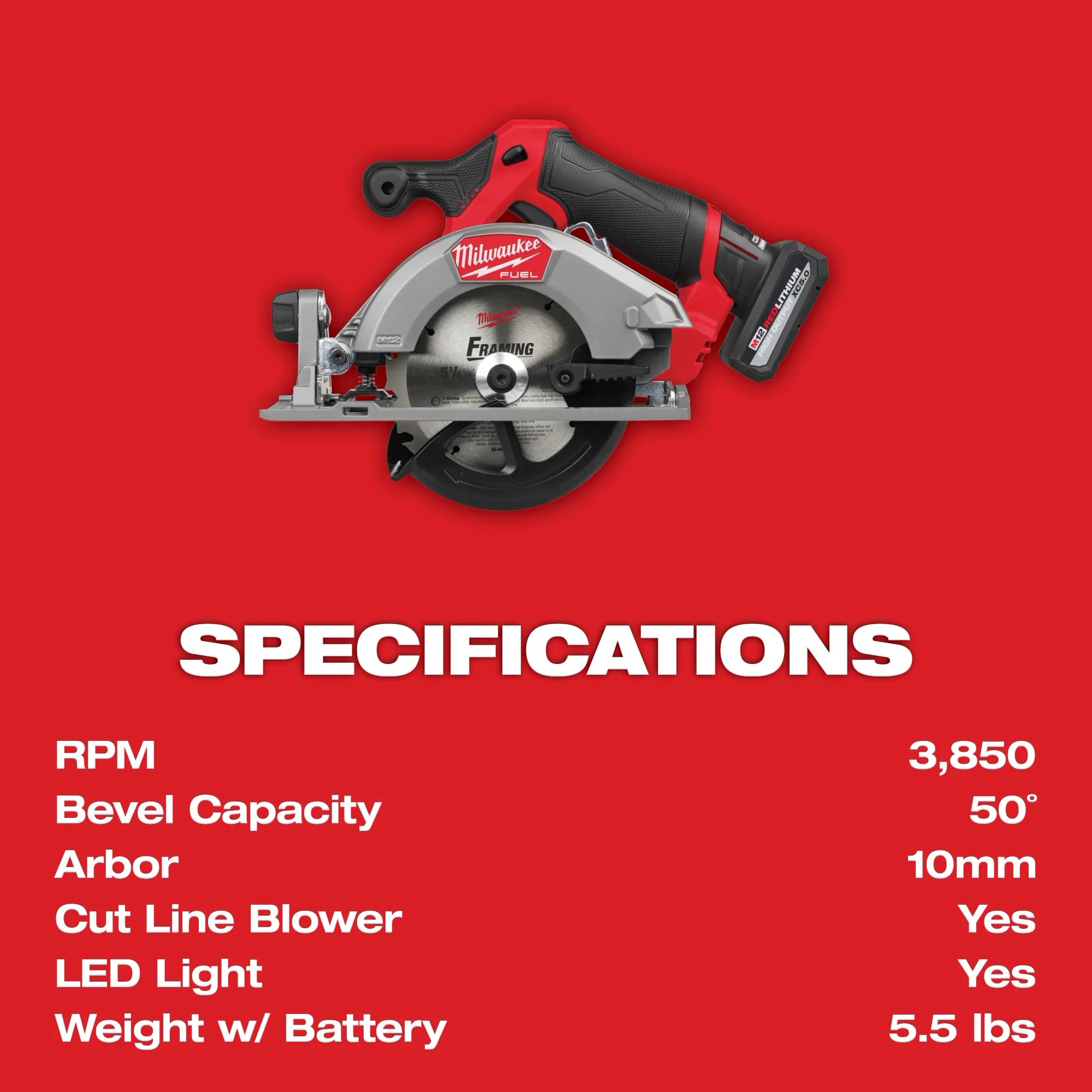 Milwaukee 2521-21HO M12 5-3/8 in. Circular Saw Kit - Ace Tool Group - Milwaukee