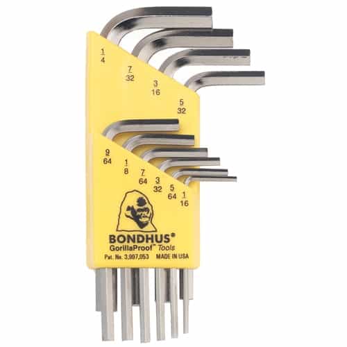 Bondhus 16238 Hex L-Wrench Sets With Briteguard Plating - Ace Tool Group - Bondhus