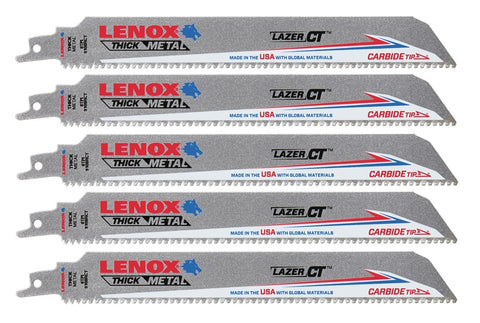 Lenox 2014225 9" 8TPI Reciprocating Saw Blade 5 Pack - Ace Tool Group - Lenox