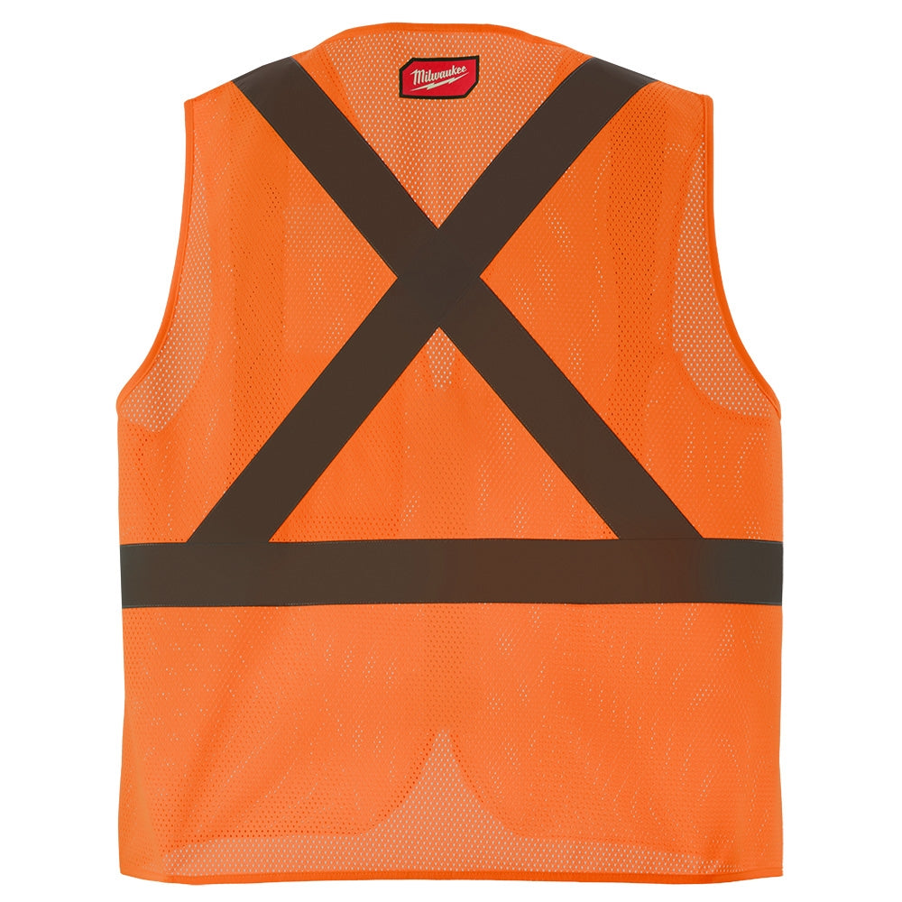 Milwaukee Class 2 High Visibility Orange  Mesh One Pocket Safety Vest - S/M (CSA) - Ace Tool Group - Milwaukee