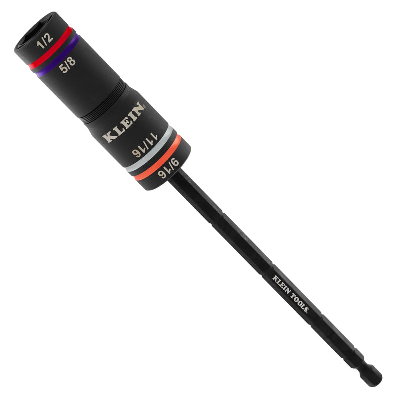 Klein KLE-6512QS Quad-4 Heavy-Duty Impact Flip Socket, SAE, 2-Piece - Ace Tool Group - Klein Tools