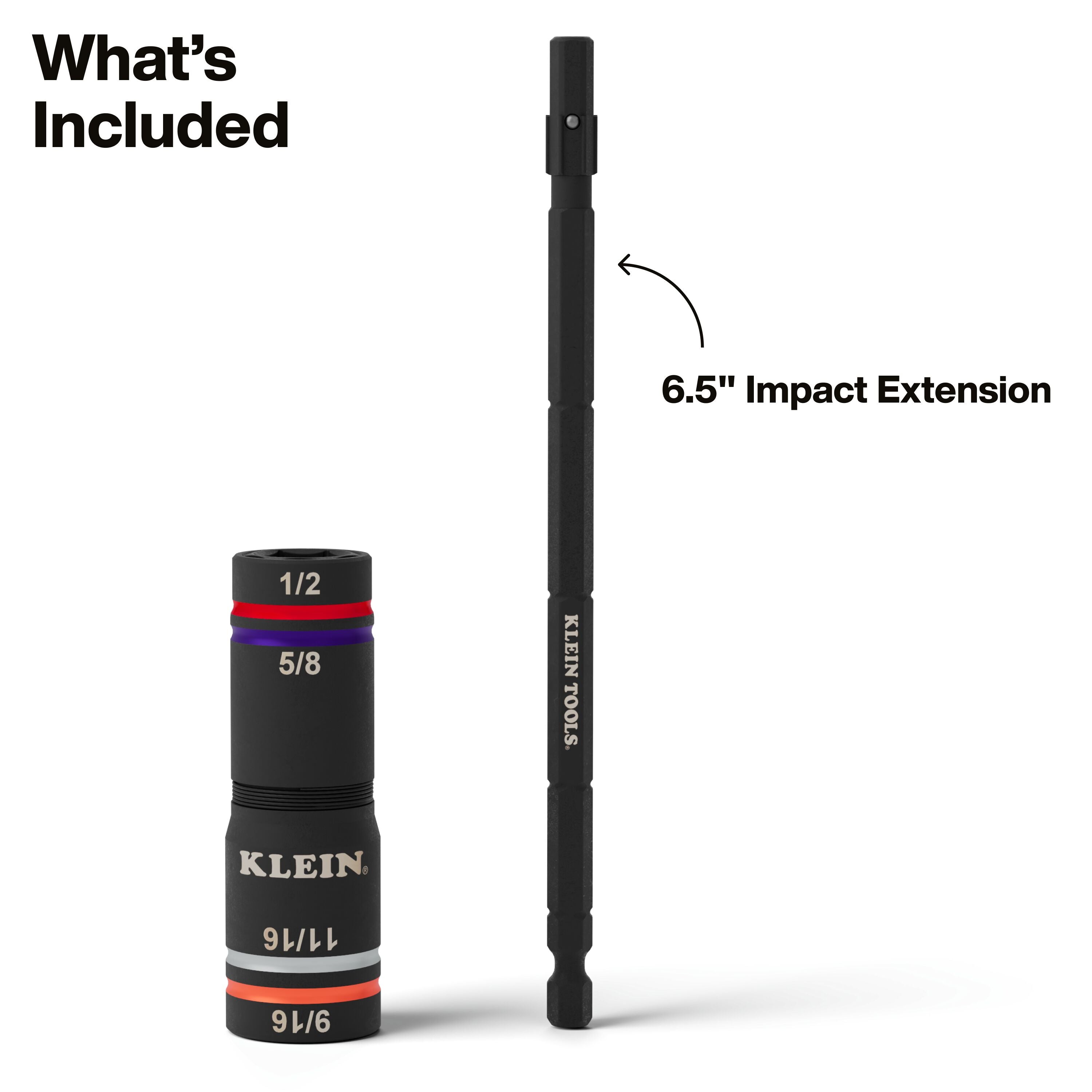 Klein KLE-6512QS Quad-4 Heavy-Duty Impact Flip Socket, SAE, 2-Piece - Ace Tool Group - Klein Tools