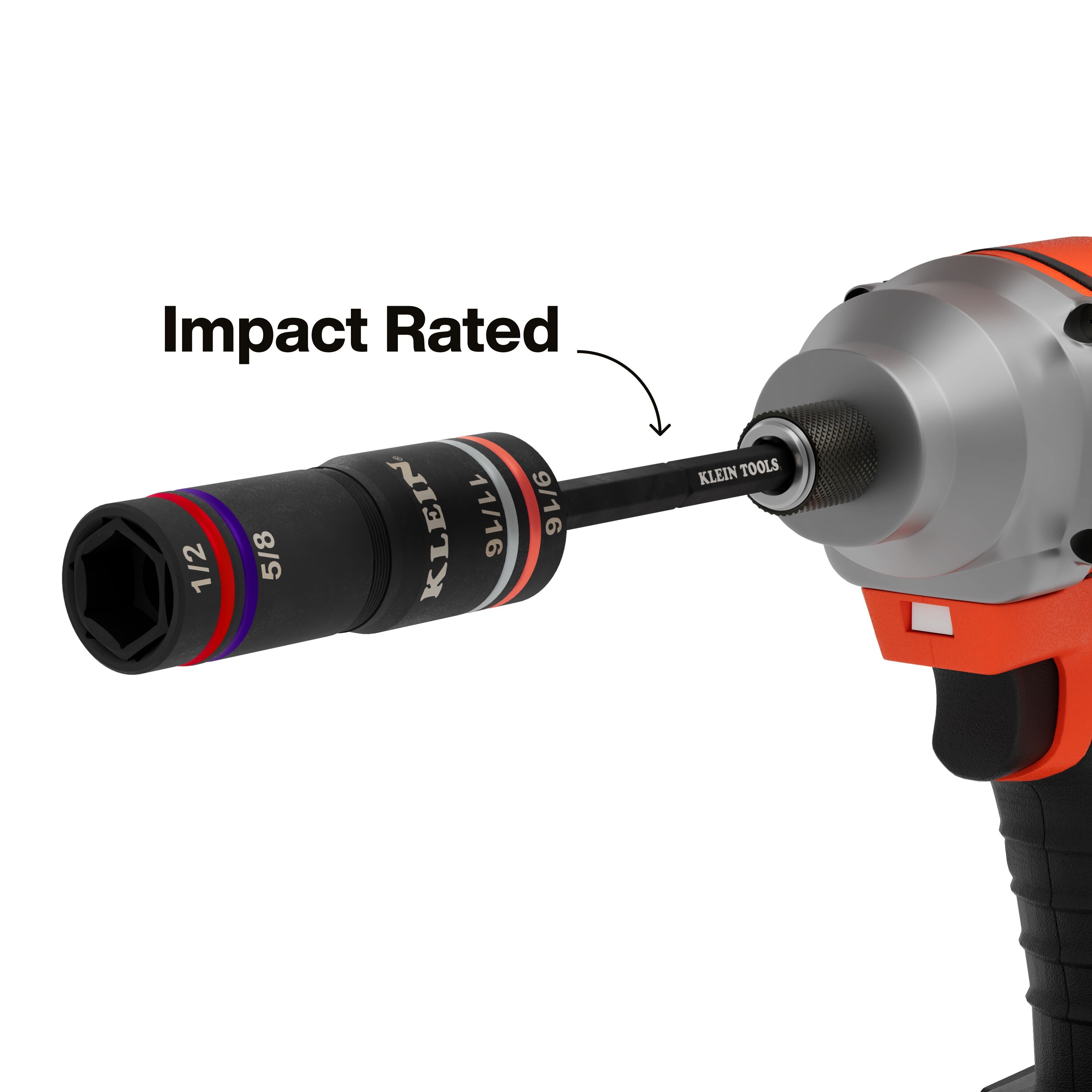 Klein KLE-6512QS Quad-4 Heavy-Duty Impact Flip Socket, SAE, 2-Piece - Ace Tool Group - Klein Tools