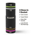 Klein KLE-6513MQS KNECT™ Quad-4 Heavy-Duty Impact Flip Socket, Metric, 2-Piece - Ace Tool Group - Klein Tools