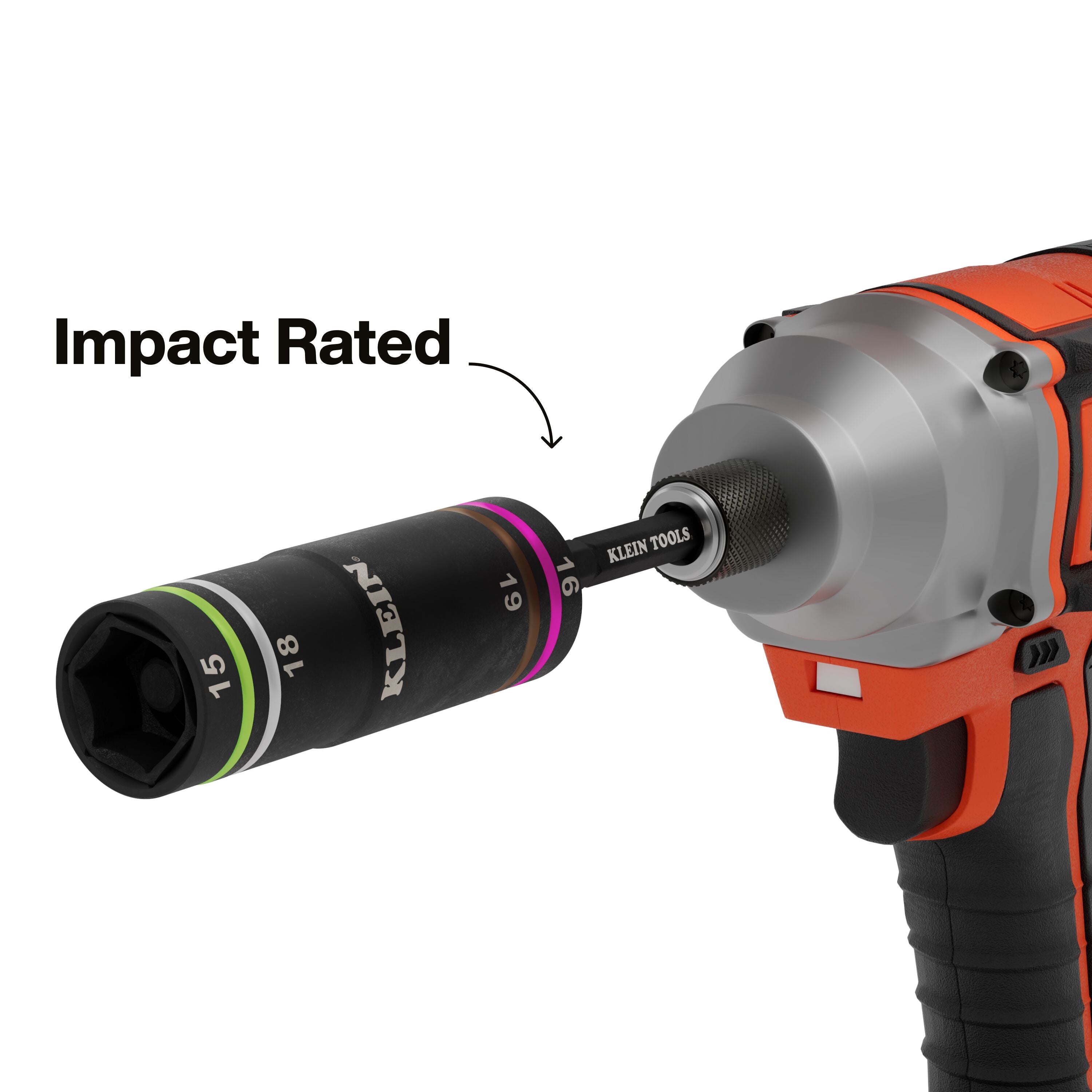 Klein KLE-6513MQS KNECT™ Quad-4 Heavy-Duty Impact Flip Socket, Metric, 2-Piece - Ace Tool Group - Klein Tools