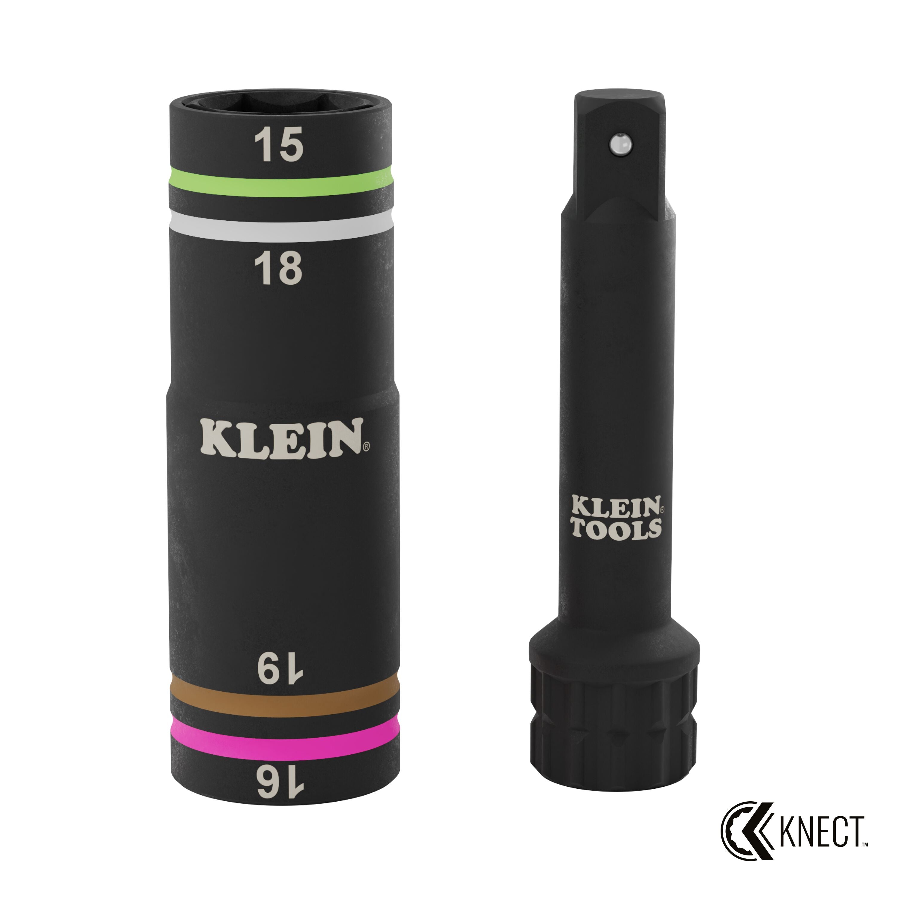 Klein KLE-6513MQS KNECT™ Quad-4 Heavy-Duty Impact Flip Socket, Metric, 2-Piece - Ace Tool Group - Klein Tools