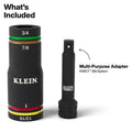 Klein KLE-6513QS KNECT™ Quad-4 Heavy-Duty Impact Flip Socket, SAE, 2-Piece - Ace Tool Group - Klein Tools