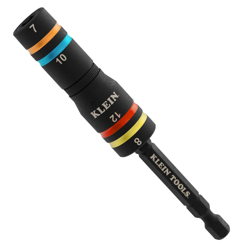 Klein KLE-651MQS Quad-4 Heavy-Duty Impact Flip Socket, Metric, 3-1/2-Inch Shaft, 2-Piece - Ace Tool Group - Klein Tools