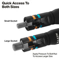 Klein KLE-651MQS Quad-4 Heavy-Duty Impact Flip Socket, Metric, 3-1/2-Inch Shaft, 2-Piece - Ace Tool Group - Klein Tools