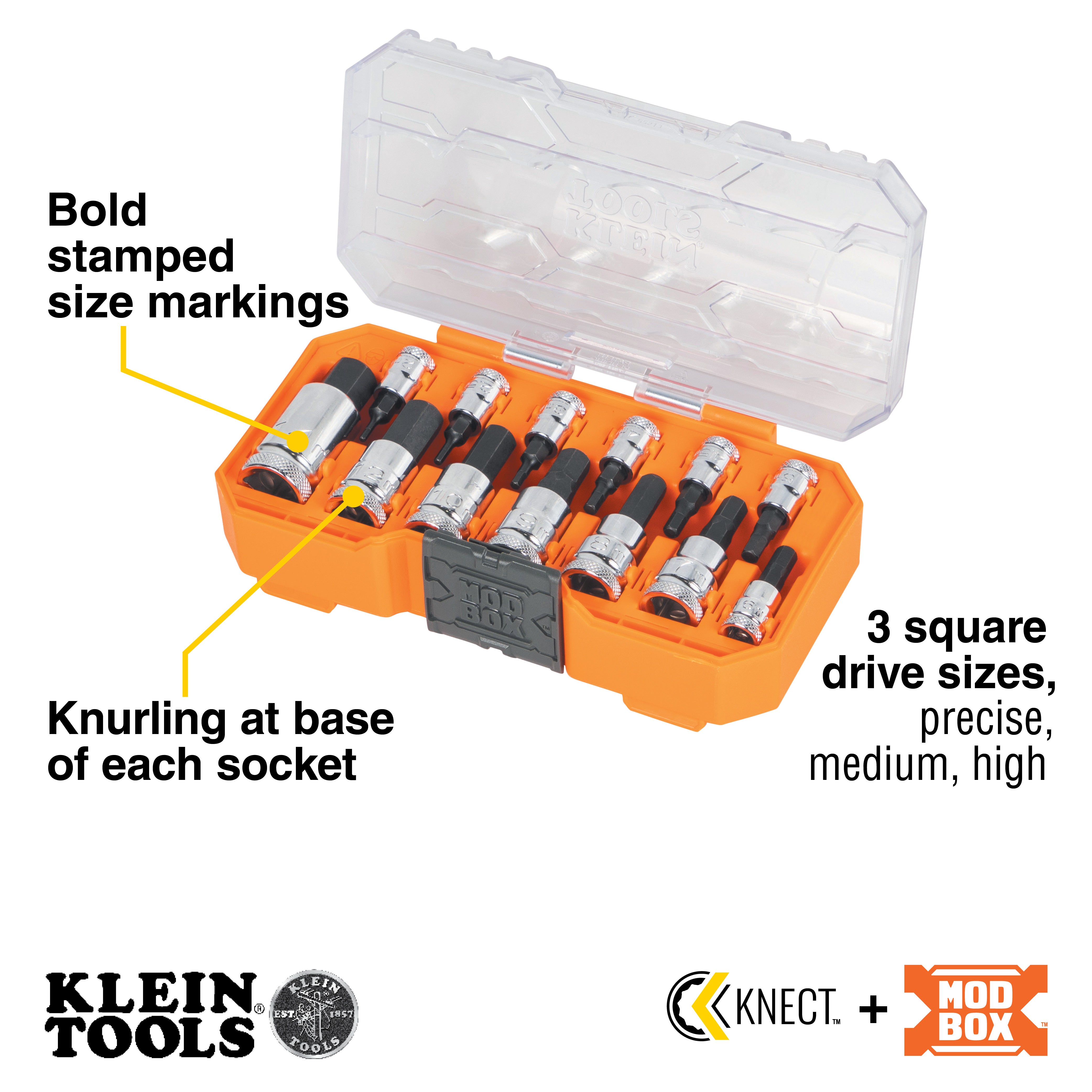 Klein Allen Socket Set Klein 65213HEXM Hex Bit Socket Set, Metric, 13 Pc - Ace Tool Group - Klein