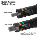 Klein KLE-652MQS Quad-8 Heavy-Duty Impact Flip Sockets, Metric, 3-Piece - Ace Tool Group - Klein Tools