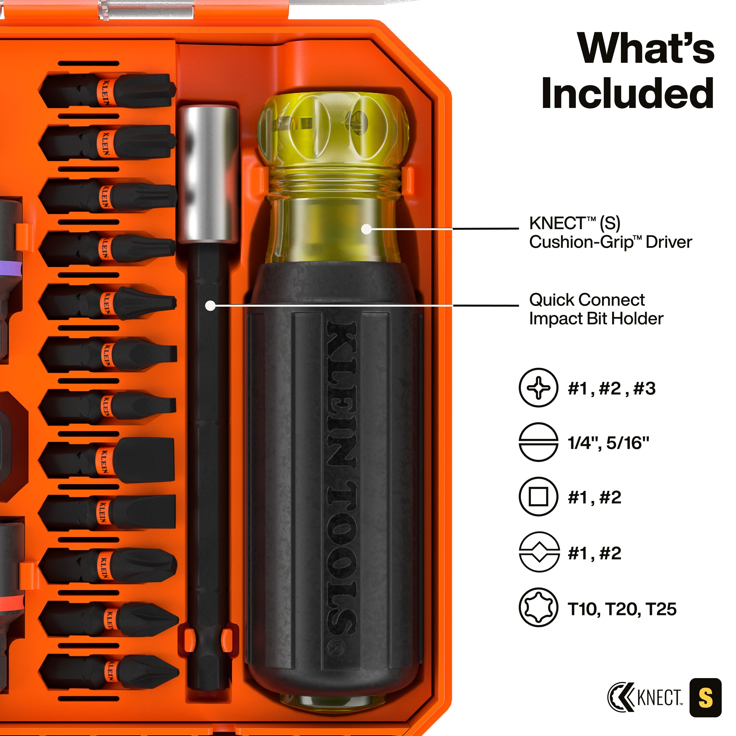 Klein KNECT™ Pass-Through and Impact Socket Set, SAE and Metric, 33-Piece - Ace Tool Group - KLEIN
