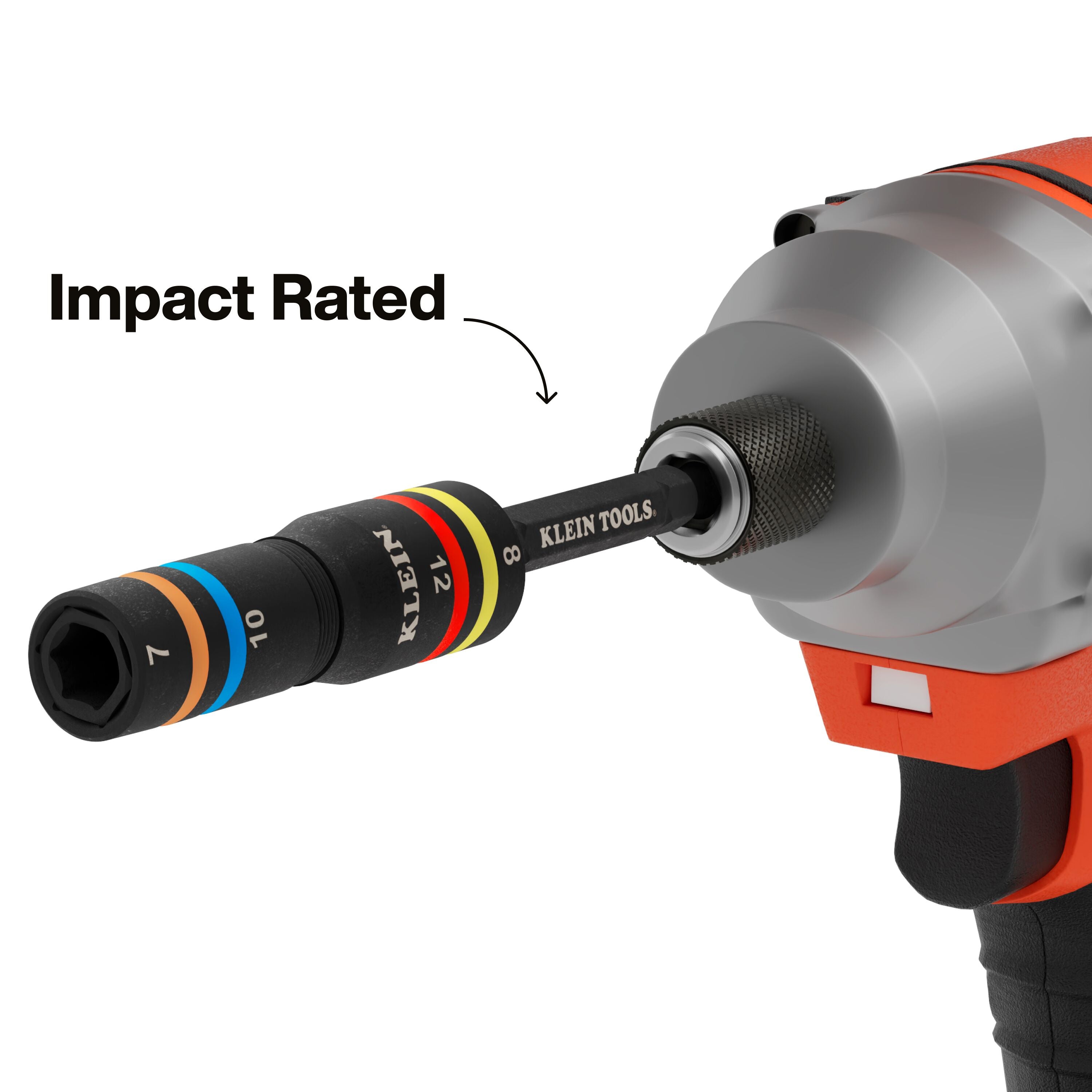 Klein KLE-653MQS KNECT™ Quad-12 Heavy-Duty Impact Flip Sockets, SAE and Metric, 6-Piece - Ace Tool Group - Klein Tools
