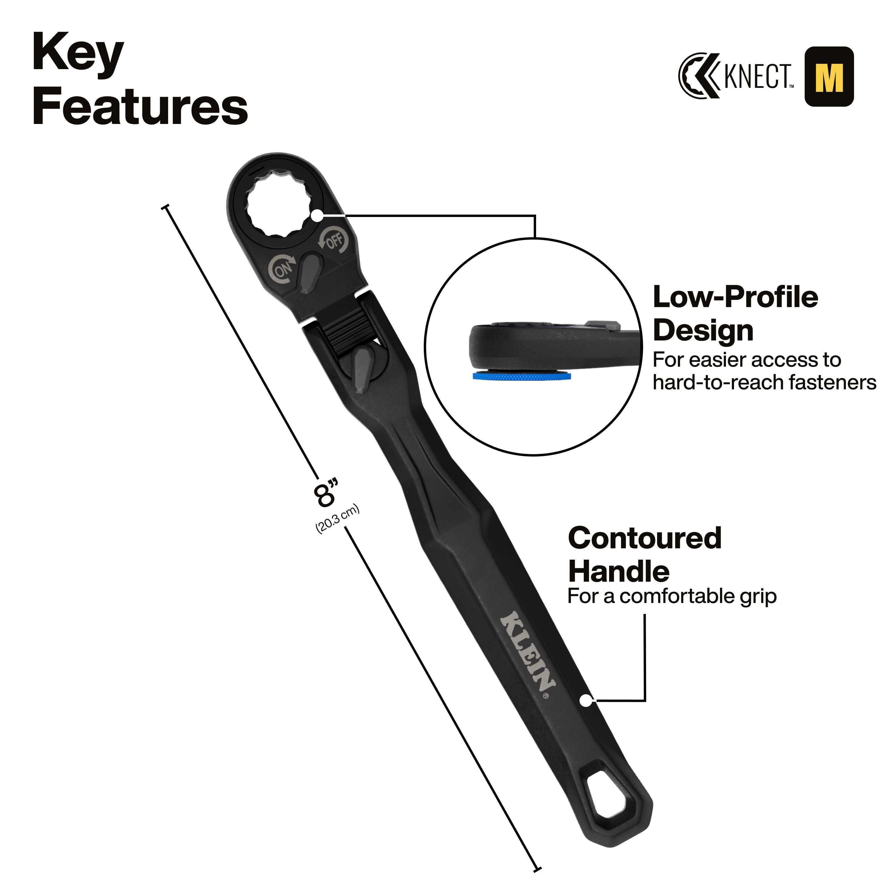 Klein 65431LP KNECT Ratcheting 17-in-1 Low-Profile Socket Wrench Set - Ace Tool Group - Klein