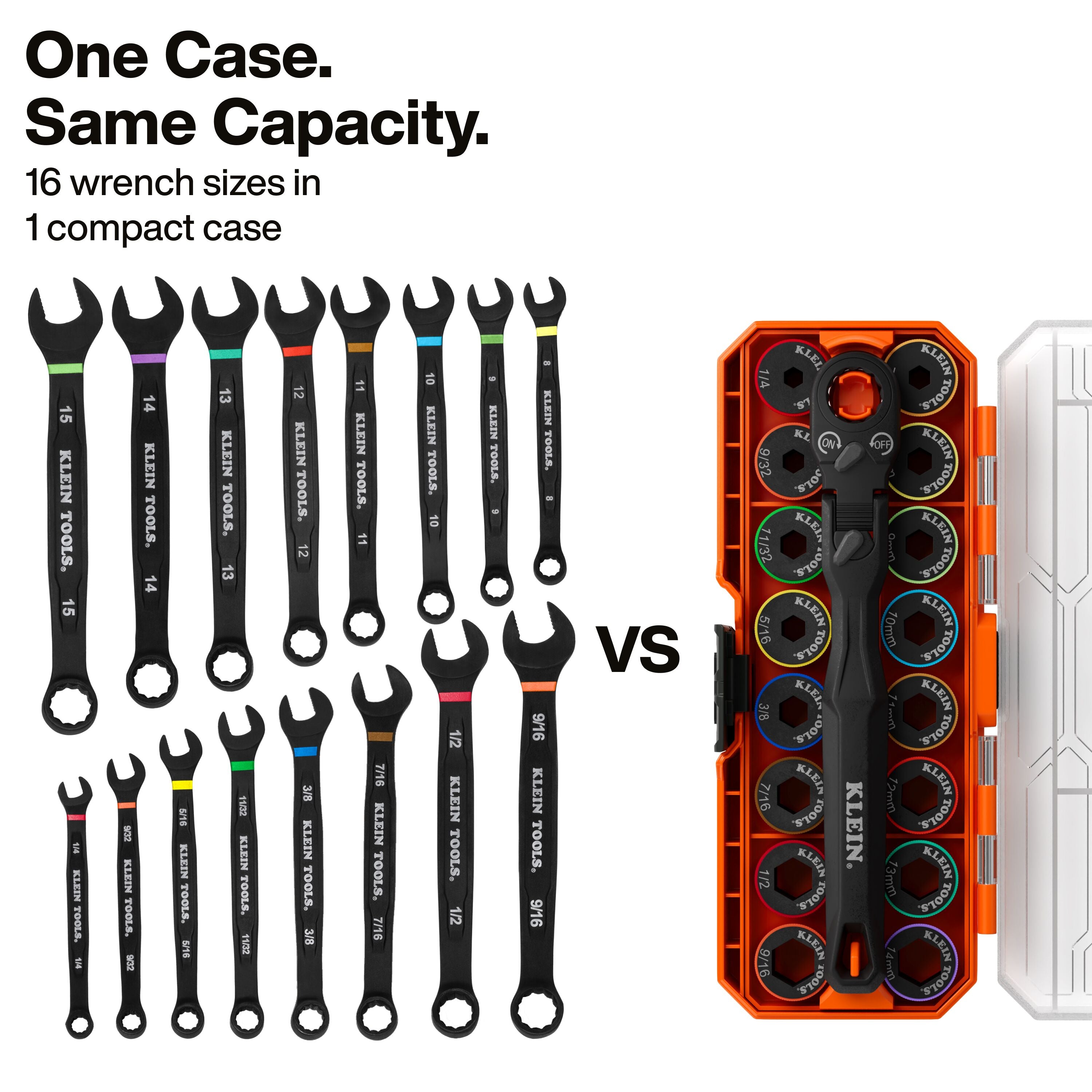 Klein 65431LP KNECT Ratcheting 17-in-1 Low-Profile Socket Wrench Set - Ace Tool Group - Klein