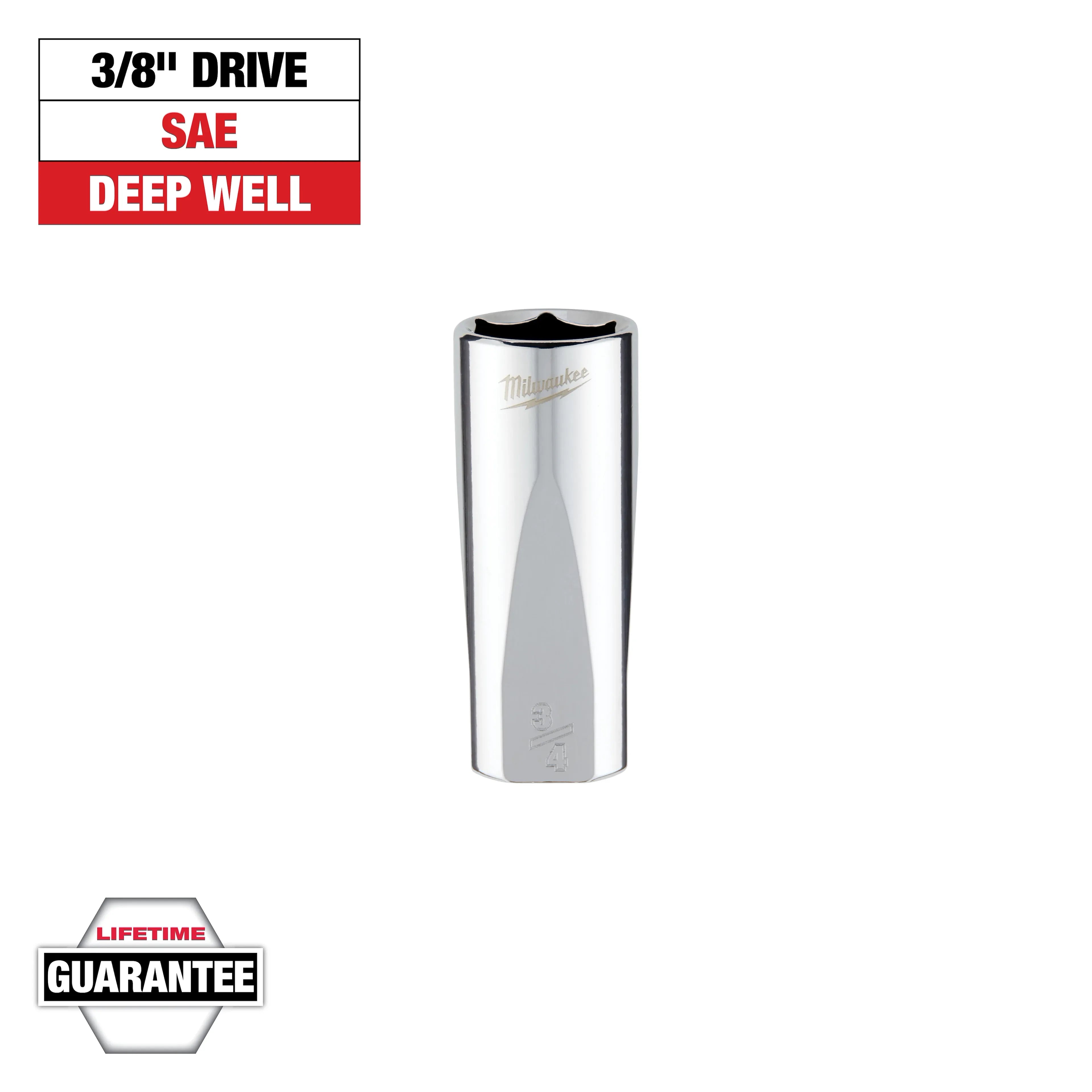 Milwaukee 45-34-7500 3/8 in. Drive 3/4 in. SAE 6-Point Deep Socket - Ace Tool Group - Milwaukee