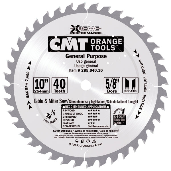 CMT 285.048.12 Industrial Heavy-Duty General Purpose Blade, 12-Inch X 48 Teeth 30¼ ATB with 1-Inch bore - Ace Tool Group - CMT