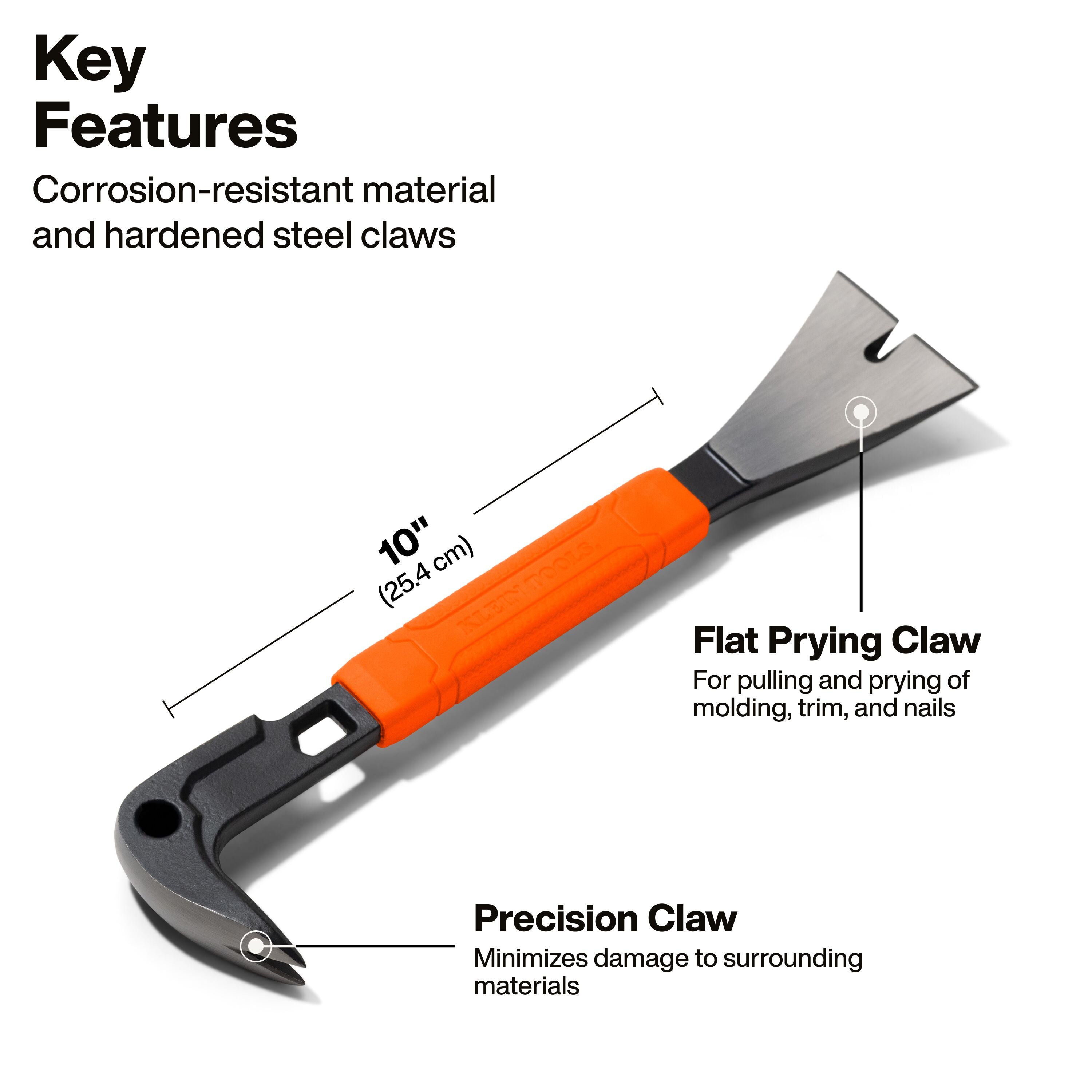 Klein 66101 Molding Bar with Nail Dimpler, 10-Inch - Ace Tool Group - Klein