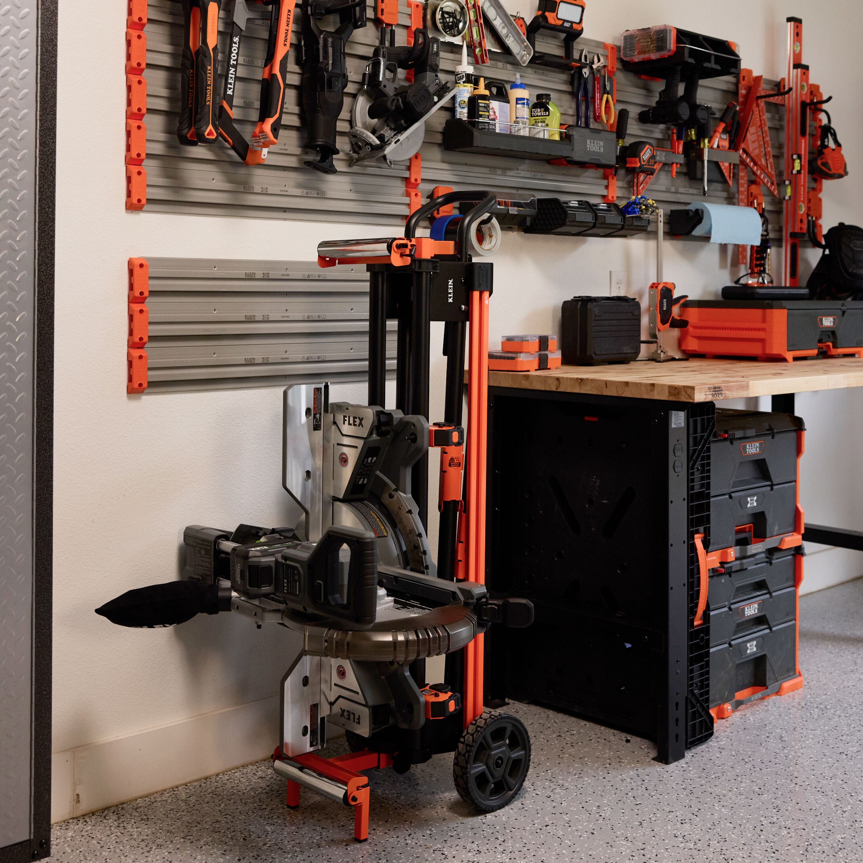 Klein 66184 Adjustable Rolling Miter Saw Stand - Ace Tool Group - Klein