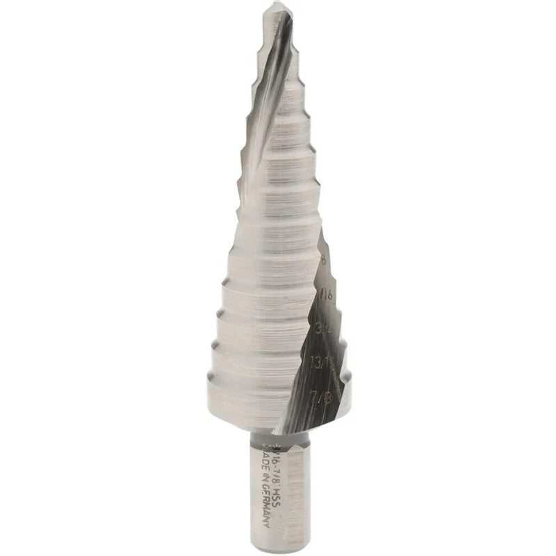 Hertel Step Drill Bit: 3/8" Shank Dia, High Speed Steel, 12 Hole Sizes - Ace Tool Group - Hertel