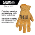 Klein Tools 60606 Leather All Purpose Gloves, S - Ace Tool Group - Klein