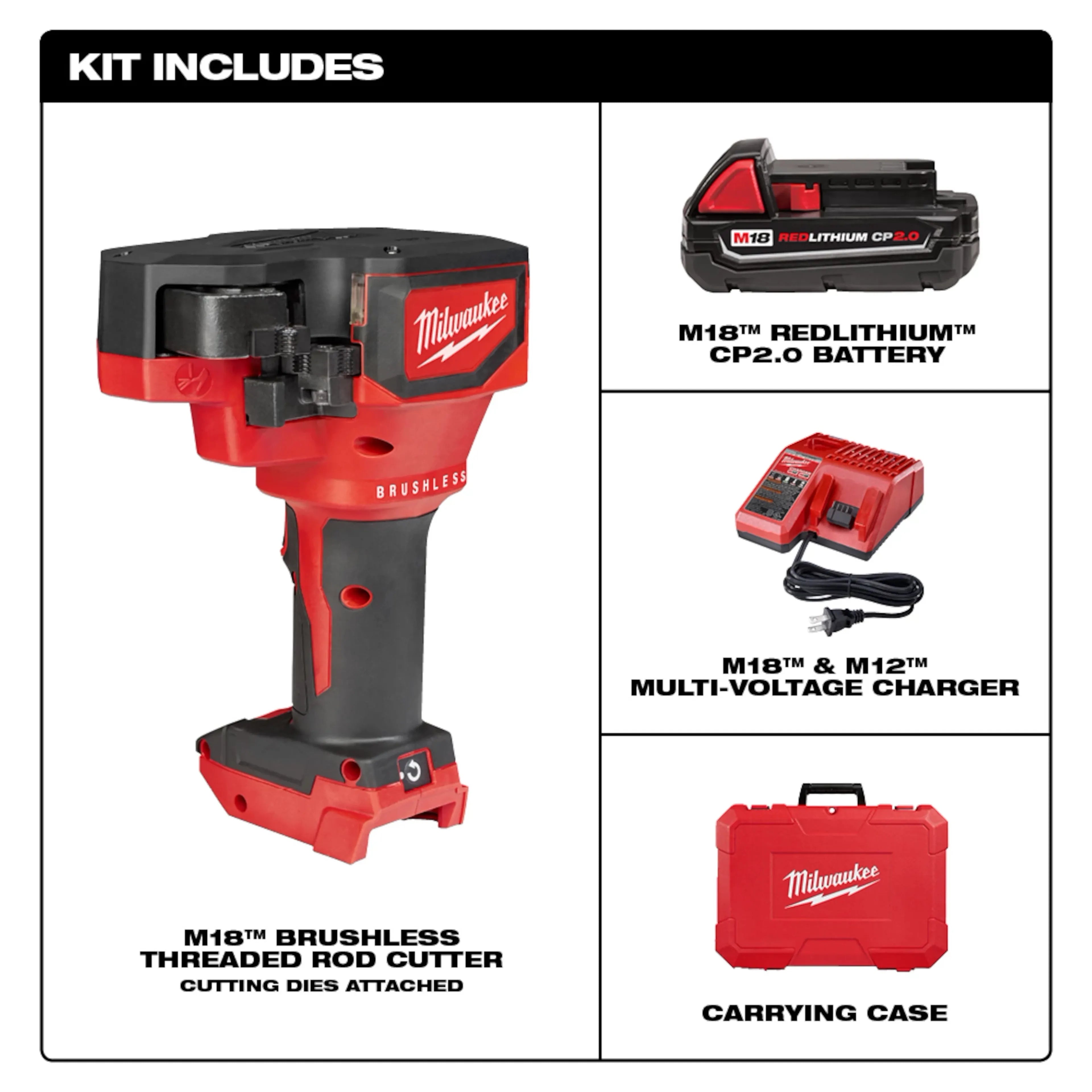 Milwaukee 2872-21 M18 THREADED ROD CUTTER KIT - Ace Tool Group - Milwaukee