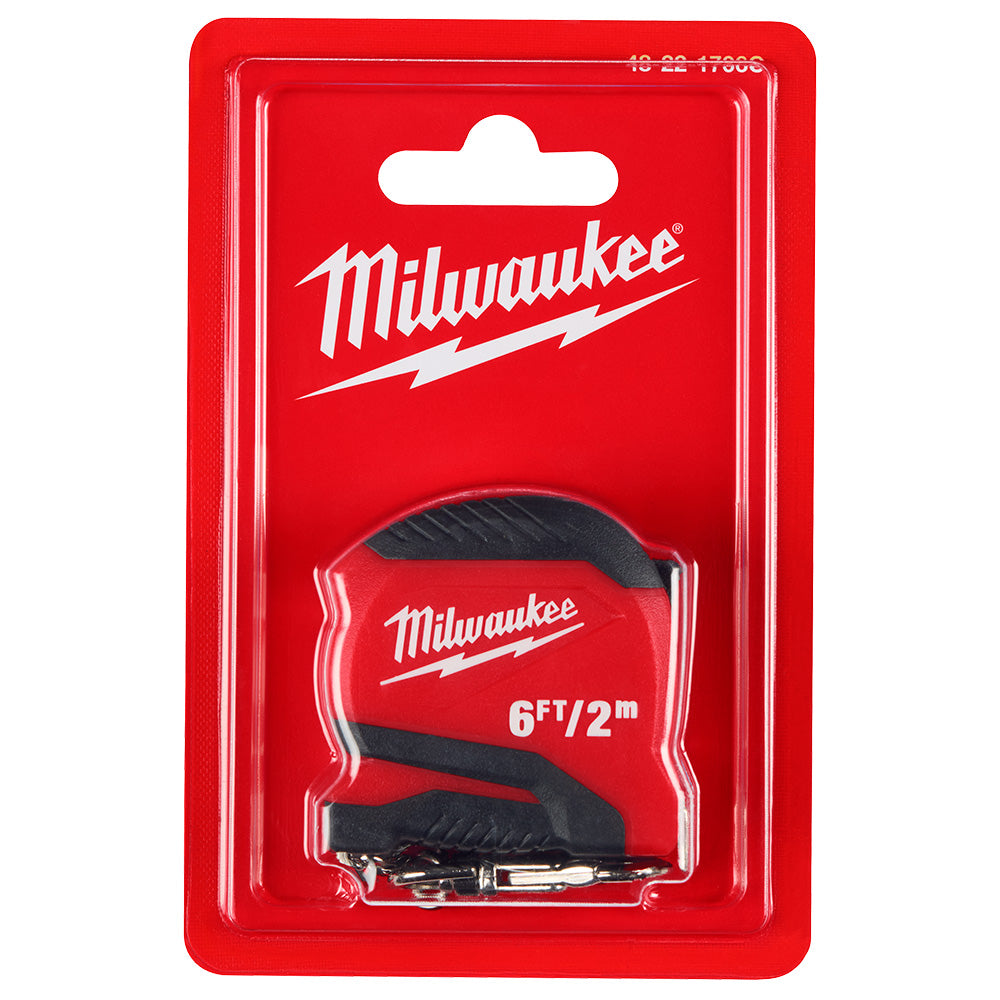 Milwaukee 48-22-1706C 6ft/2m Keychain Tape Measure 6 Pack - Ace Tool Group - Milwaukee
