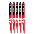 Milwaukee 48-00-7553 12" 5 TPI AX™ w/NITRUS™ Carbide Teeth SAWZALL® Blade for Wood with Nails 5PK - Ace Tool Group - Milwaukee