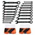 Klein 69418CG Ratcheting Combination Wrench Set, SAE / Metric, 18-Piece - Ace Tool Group - Klein