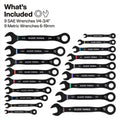 Klein 69418CG Ratcheting Combination Wrench Set, SAE / Metric, 18-Piece - Ace Tool Group - Klein