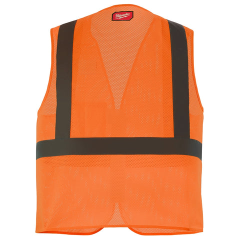 Milwaukee Class 2 High Visibility Orange Mesh One Pocket Safety Vest - Ace Tool Group - Milwaukee