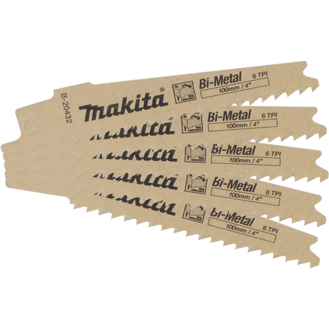 4" 6TPI Nail Embedded Wood Cutting Recipro Saw Blade, 5/pk - Ace Tool Group - Makita