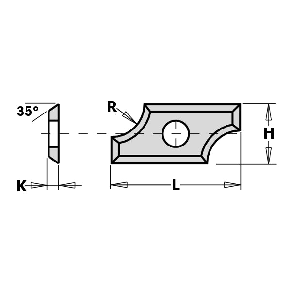 CMT 790.020.00 Profiled Rounding Insert Knives, 2mm - Ace Tool Group - CMT