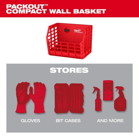 Milwaukee 48-22-8342 PACKOUT  Compact Wall Basket 4 Pack - Ace Tool Group - Milwaukee