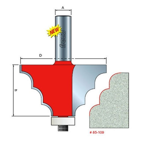 Freud Tools 85-109 2-3/4-Inch Dia. Solid Surface Edge Profile - Ace Tool Group - Freud