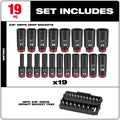 Milwaukee 49-66-6816 SHOCKWAVE Impact Duty Socket 3/8" Dr 19PC MM TRAY Set - Ace Tool Group - Milwaukee