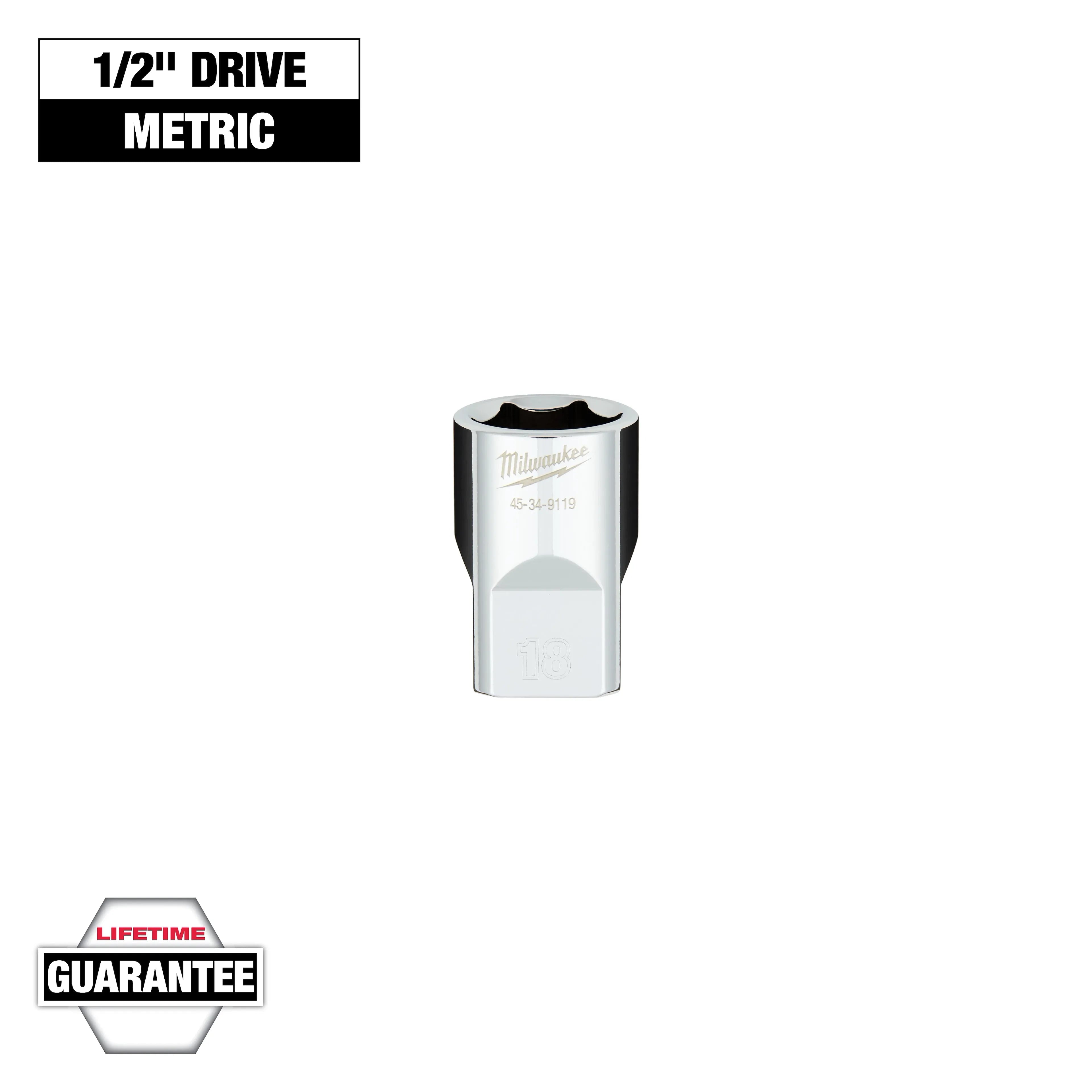 Milwaukee 45-34-9119 1/2" DRIVE 18MM SOCKET - Ace Tool Group - Milwaukee