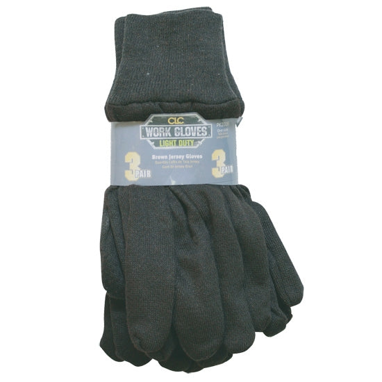 CLC Work Gear PK2008 Brown Jersey Gloves (3 pair/pack) - Ace Tool Group - CLC