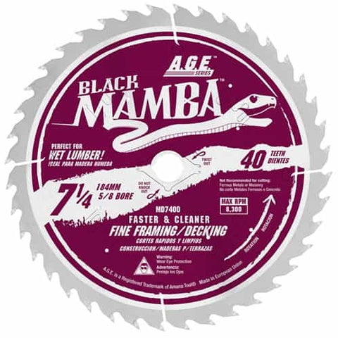 Age Saw Blades Md7400 7-1/4"X40T (Each) - Ace Tool Group - A.G.E Cutting Tools