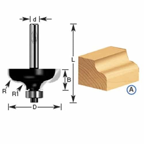 Timberline 450-88 Timberline Ogee 1-3/4 D 1/2 Shank - Ace Tool Group - Timberline