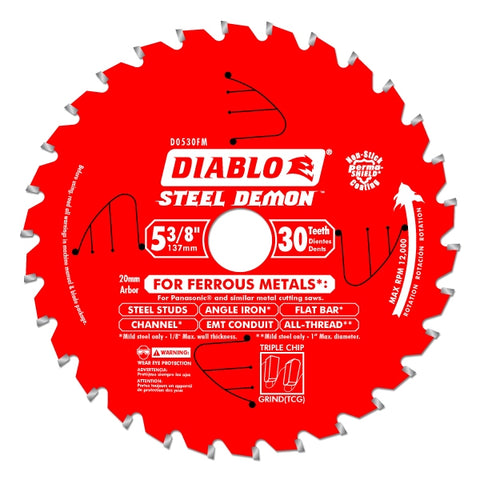 Diablo Tools D0530Fm 5-3/8" X 30 Tcg Steel Demon Metal Saw Blade - Ace Tool Group - Diablo
