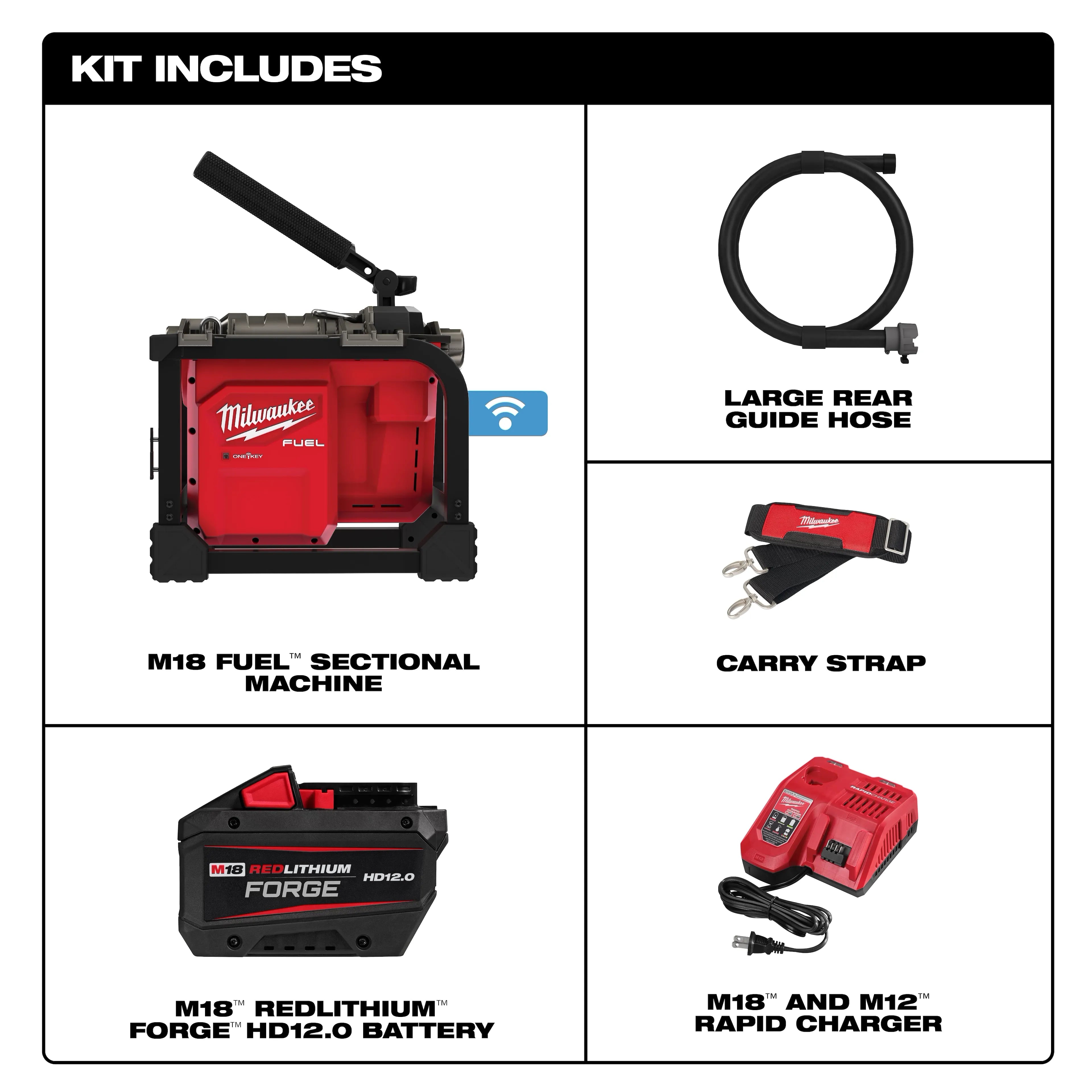 Milwaukee 2818B-21 M18 FUEL Sectional Machine 5/8" Kit