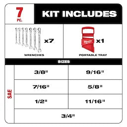 Milwaukee 48-22-9429 7pc Flex Head Ratcheting Wrench Set - SAE - Ace Tool Group - Milwaukee