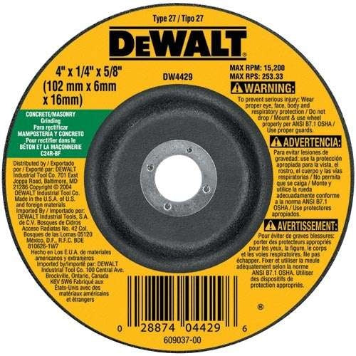 Dewalt Dw4524 4-1/2" Concrete Grinding Wheel (25) - Ace Tool Group - DeWalt