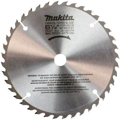 Makita A-90314 6-1/2" 40T Carbide-Tipped Blade - Ace Tool Group - Makita