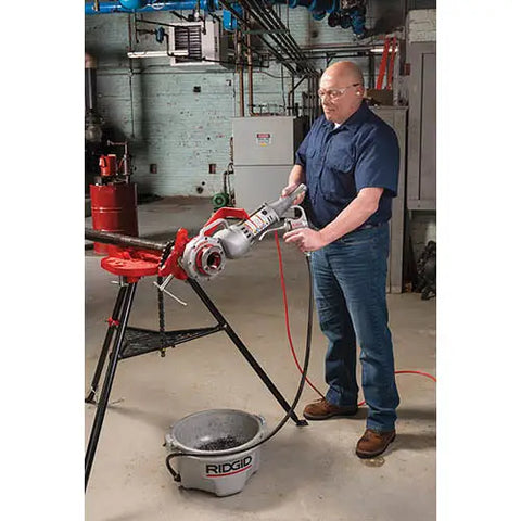 RIDGID 41940 Hand-Held Power Drive for Pipe Threading, 1/8" to 2" Capacity, 1/2 HP, 230V/6A - Ace Tool Group - Ridgid