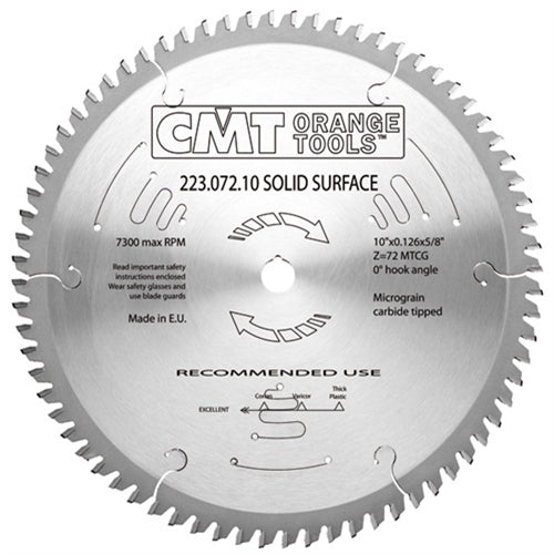 CMT 223.096.14 Industrial Solid Surface Saw Blade, 14-Inch x 96 Teeth MTCG Grind with 1-Inch Bore - Ace Tool Group - CMT