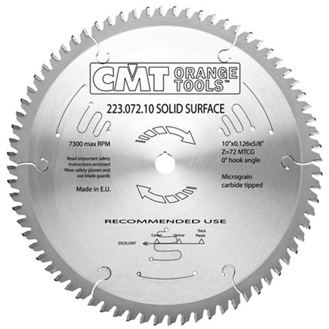 CMT 223.096.14 Industrial Solid Surface Saw Blade, 14-Inch x 96 Teeth MTCG Grind with 1-Inch Bore - Ace Tool Group - CMT