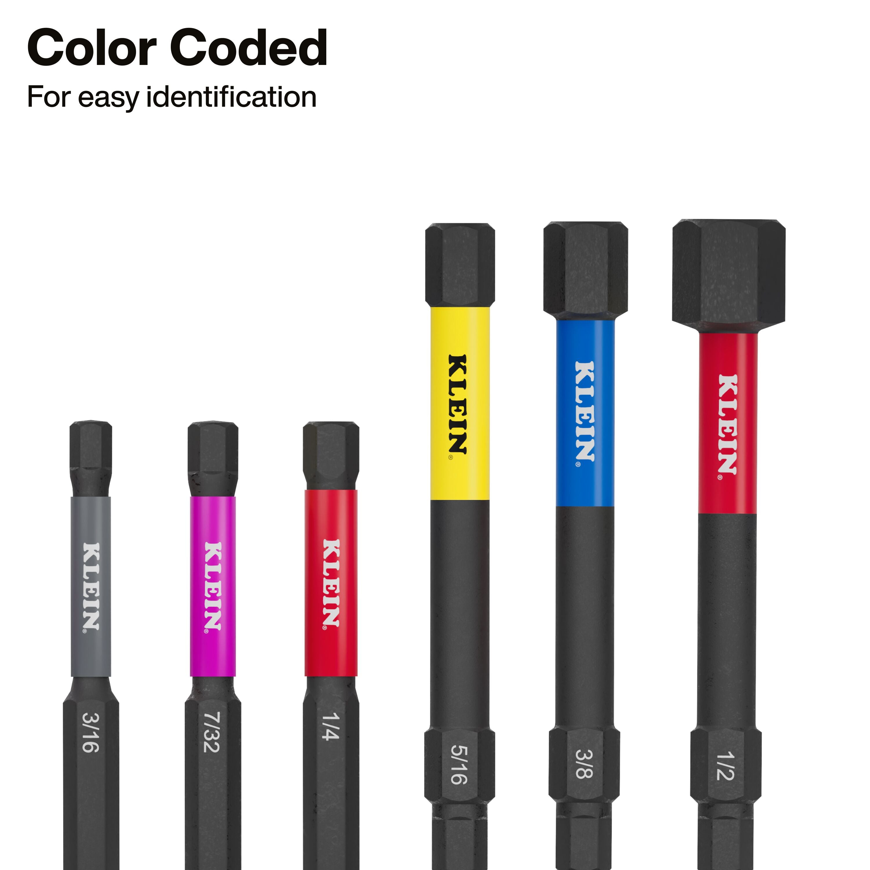 Klein 70550HD Extended Reach Impact Folding Hex Key Set, SAE - Ace Tool Group - Klein