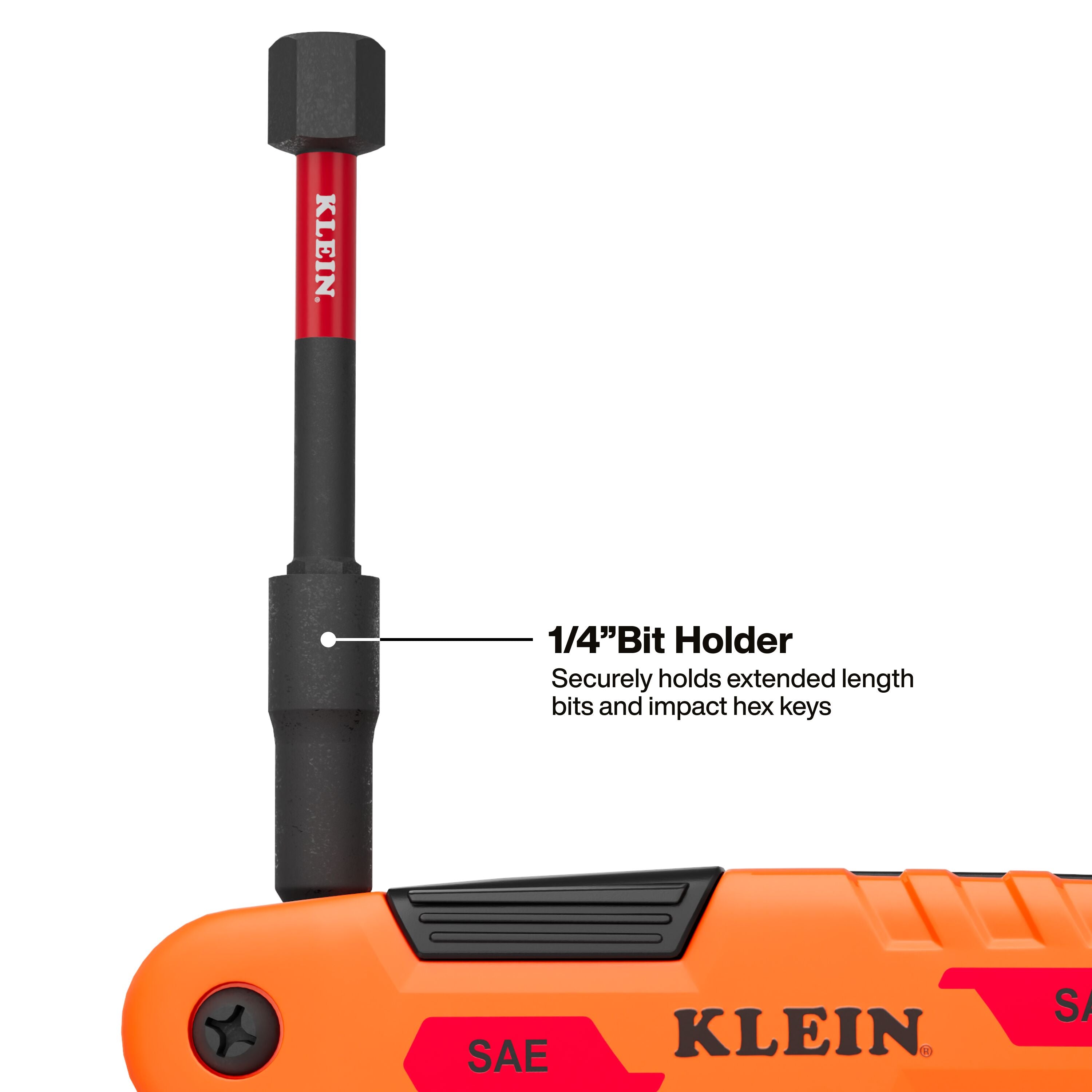 Klein 70550HD Extended Reach Impact Folding Hex Key Set, SAE - Ace Tool Group - Klein